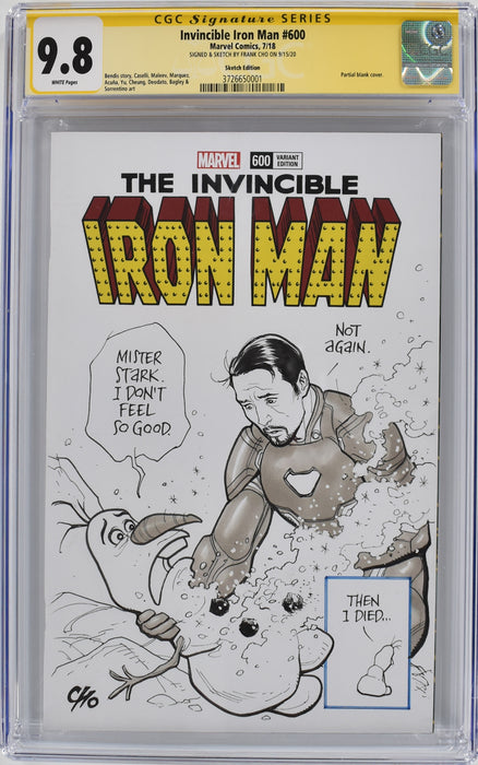 Invincible Iron Man #600 CGC SS 9.8 Frank Cho Sketch Cover