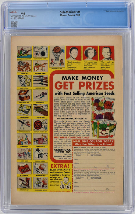 Sub-Mariner #1 CGC 9.0