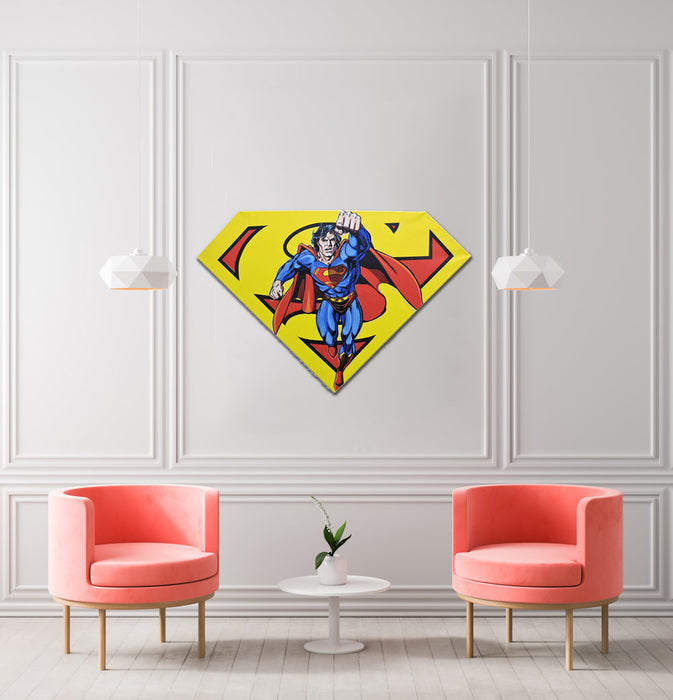 Superman Yellow Shield Painting by Steve Kaufman